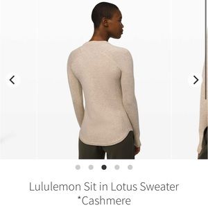 Lululemon sit in lotus sweater cashmere heather sandlot size 10